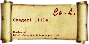 Csegezi Lilla névjegykártya